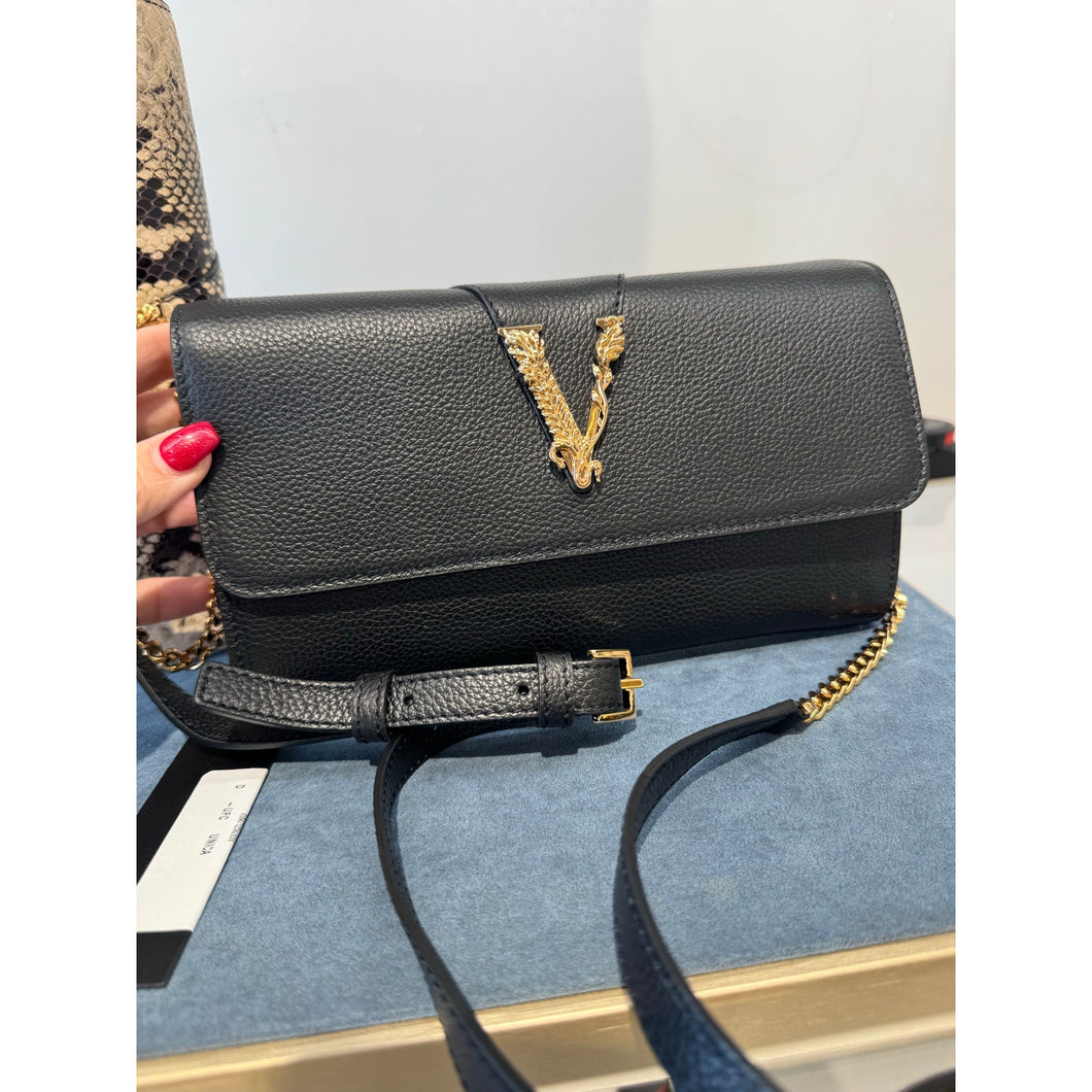 BRAND NEW VERSACE Virtus Calfskin W.O.C. - Black