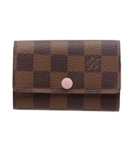 Load image into Gallery viewer, Louis Vuitton Damier Ebene / Rose Ballerine 6 Key Multicles Key Holder
