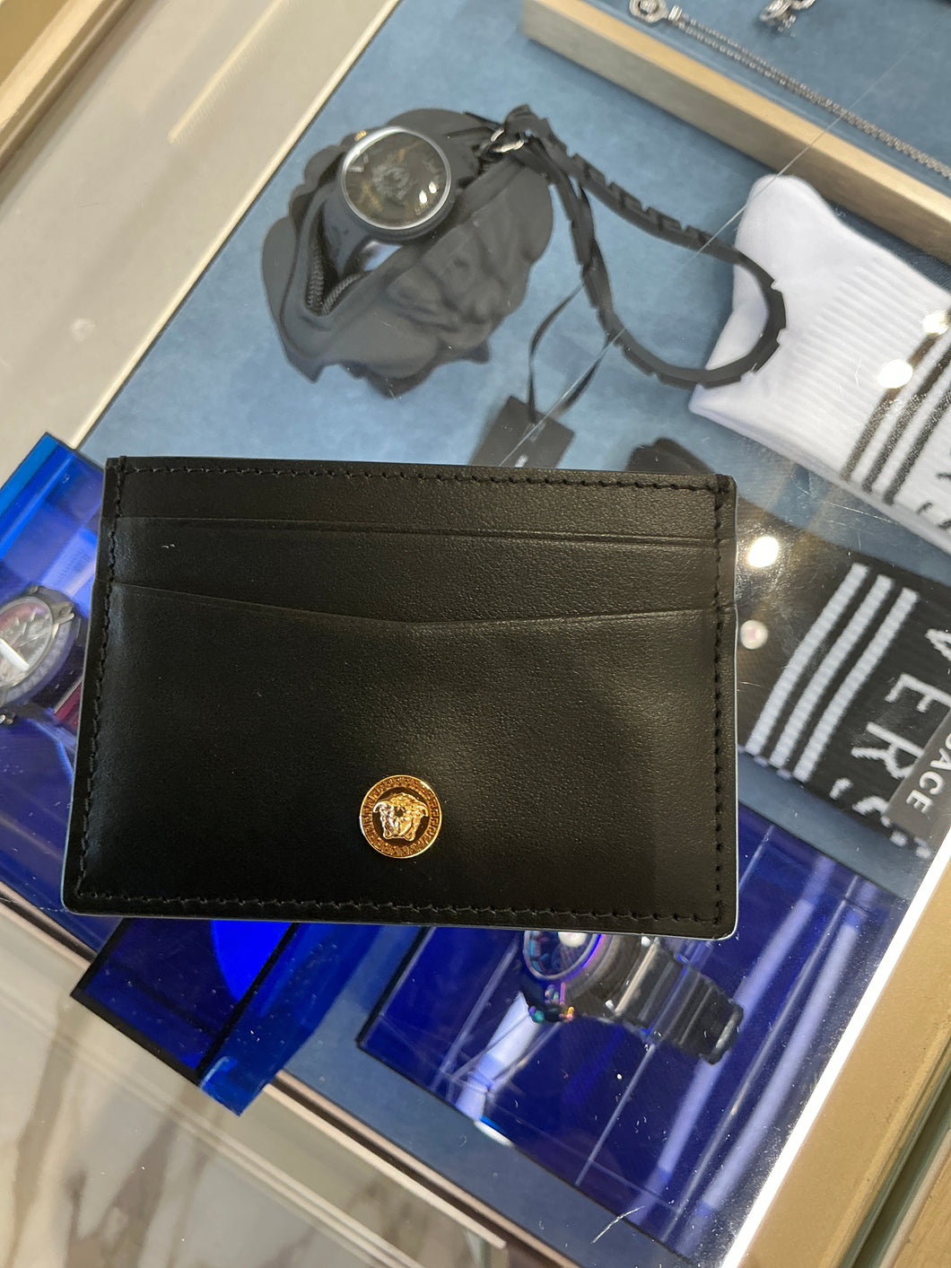 BRAND NEW VERSACE Men's Black card case