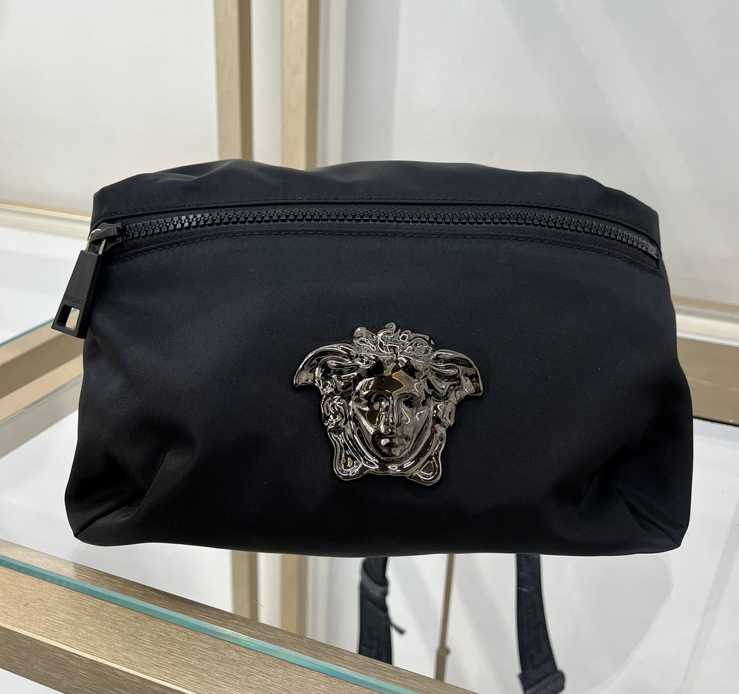 BRAND NEW VERSACE Unisex Nylon Medusa Bumbag Black