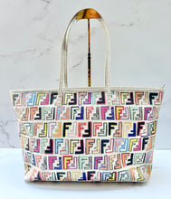 Load image into Gallery viewer, PRELOVED FENDI Zucca Spalmati Multicolor White Tote
