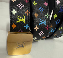 Load image into Gallery viewer, PRELOVED Louis Vuitton X Takashi Murakami Multicolor Noir Belt size 85/34
