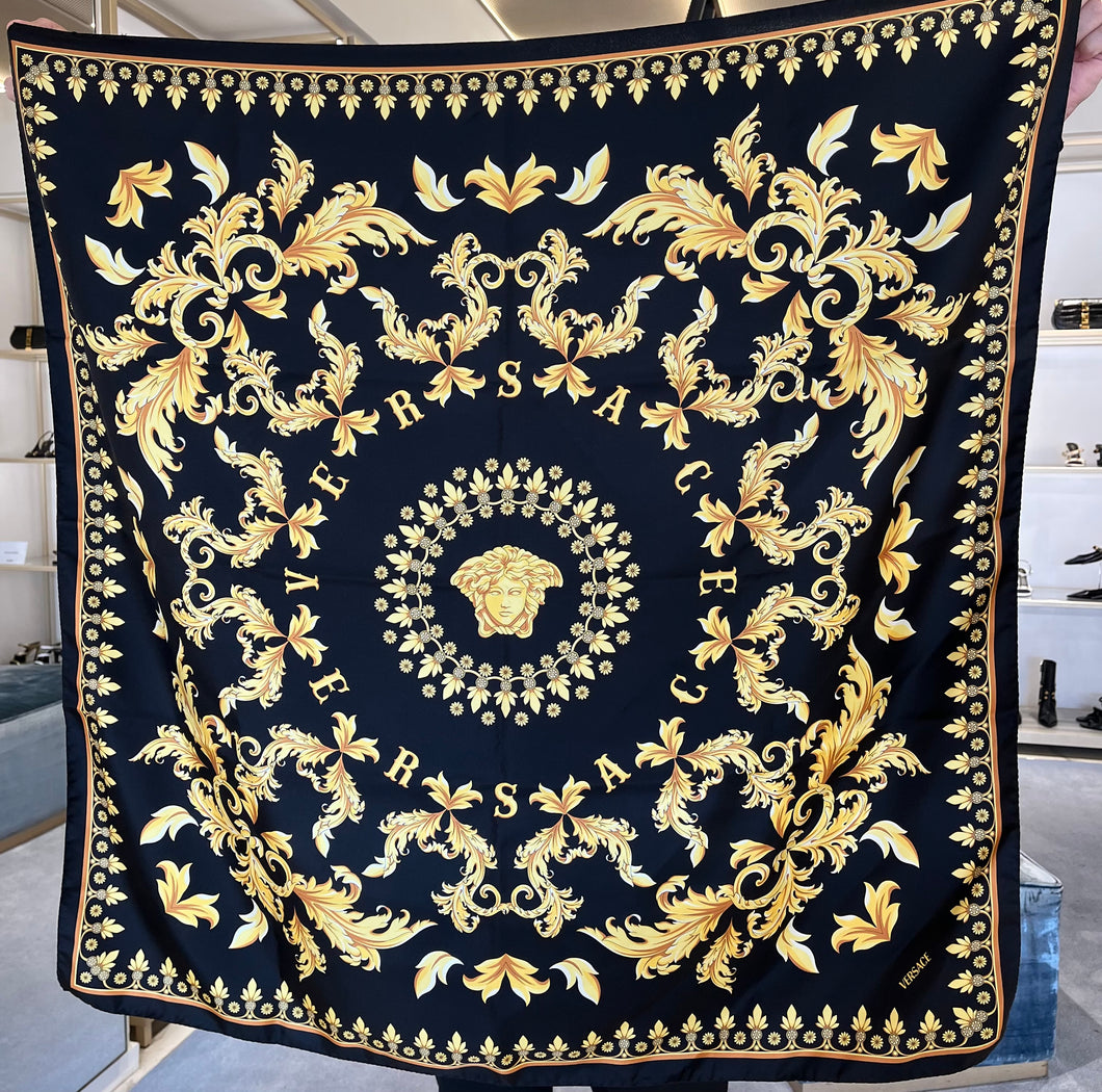 BRAND NEW VERSACE Silk Scarf Black