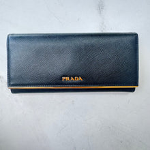 Load image into Gallery viewer, Prada Black Saffiano Leather Continental Wallet
