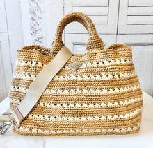 Load image into Gallery viewer, PRELOVED Prada Crochet Raffia Large Canapa Tote
