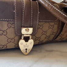 Load image into Gallery viewer, Gucci GG Monogram Lurex Heart Lock Boston Bag
