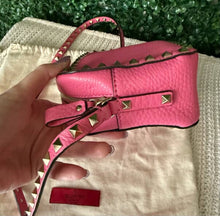 Load image into Gallery viewer, Valentino Calfskin Rockstud Camera Crossbody Bag Pink
