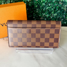 Load image into Gallery viewer, Louis Vuitton Damier Ebene / Rose Ballerine Sarah Wallet NM
