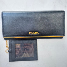 Load image into Gallery viewer, Prada Black Saffiano Leather Continental Wallet
