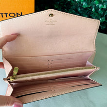 Load image into Gallery viewer, Louis Vuitton Damier Ebene / Rose Ballerine Sarah Wallet NM
