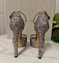 Load image into Gallery viewer, Jimmy Choo Pattie Platform Glitter Heel Size 7.5 Light Lilac
