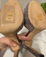 Load image into Gallery viewer, Jimmy Choo Pattie Platform Glitter Heel Size 7.5 Light Lilac
