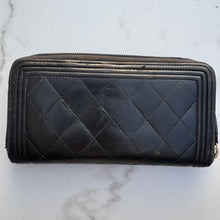 Load image into Gallery viewer, Chanel Quilted Boy Zip Around Wallet Black
