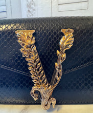 Load image into Gallery viewer, BRAND NEW Versace Virtus Python-Embossed Mini Crossbody
