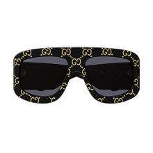 Load image into Gallery viewer, BRAND NEW Gucci Sunglasses GG0983S 004 Black With Gold GG Pattern/Grey
