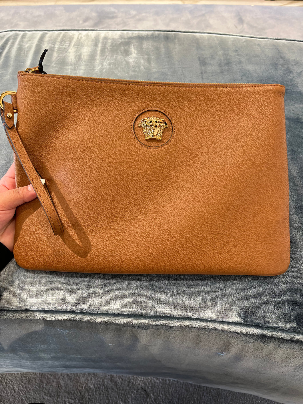 BRAND NEW VERSACE Medusa Clutch Brown