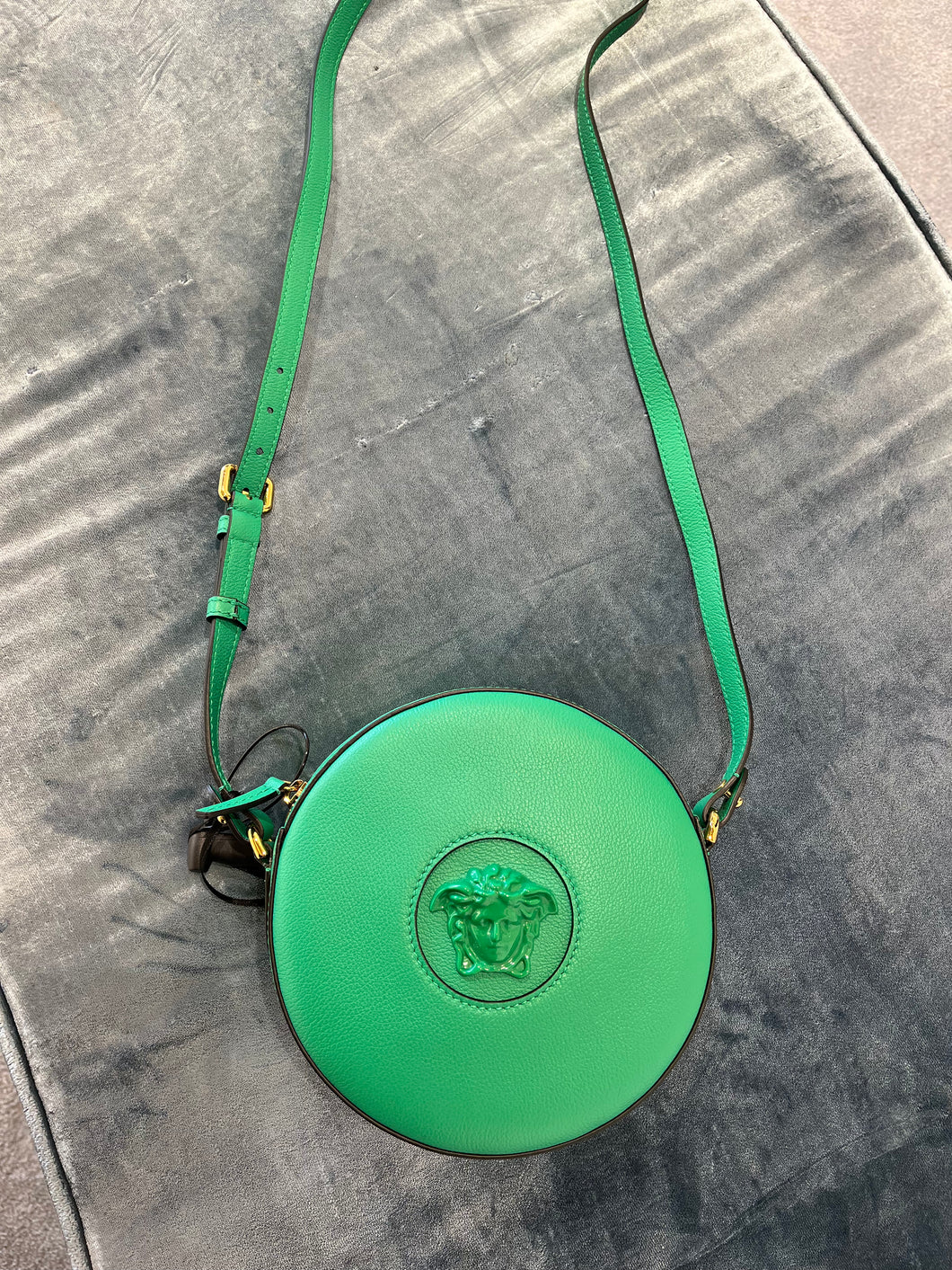 BRAND NEW VERSACE Medusa Round Crossbody Green