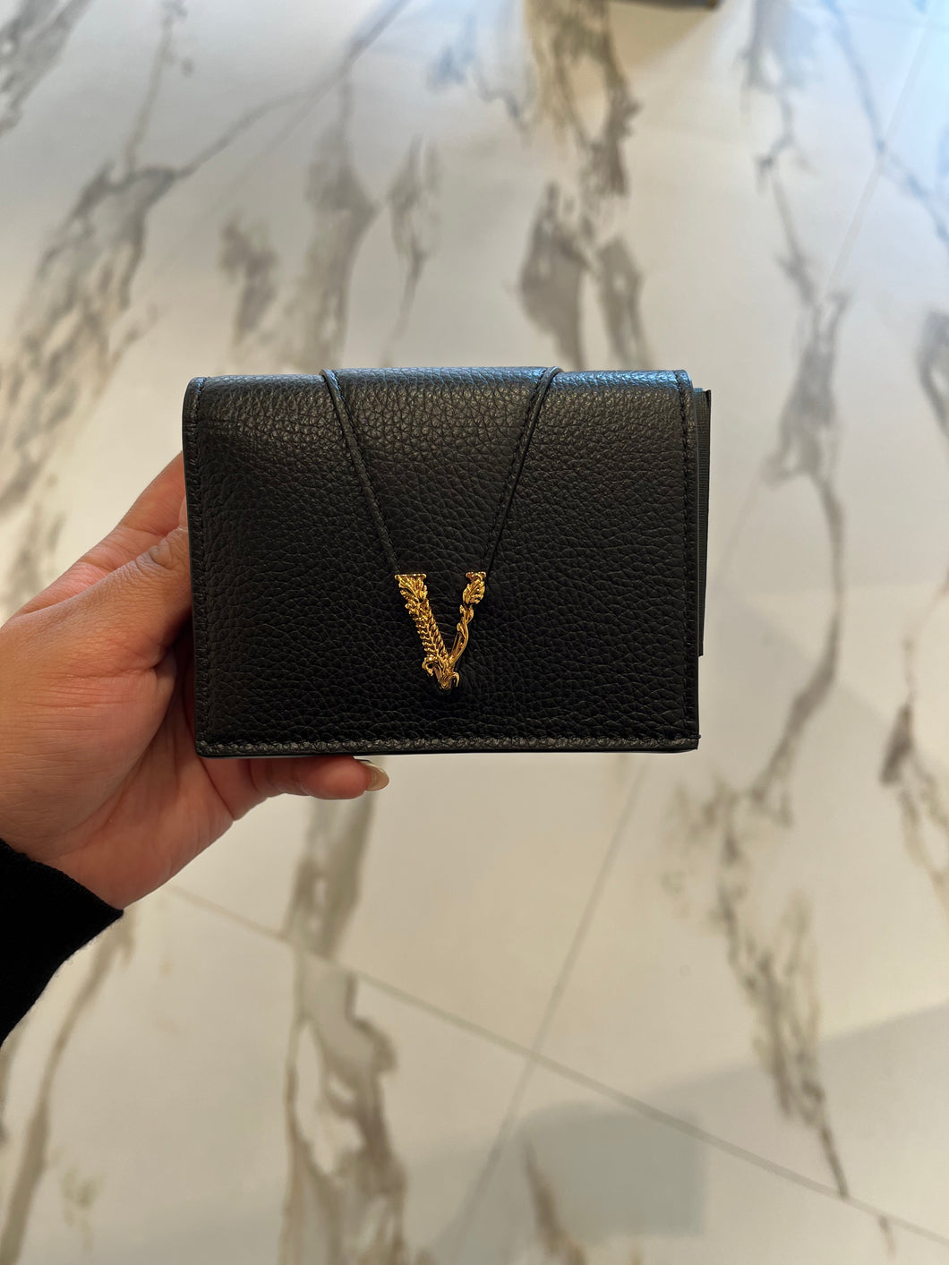 BRAND NEW VERSACE Virtus Compact Wallet Black