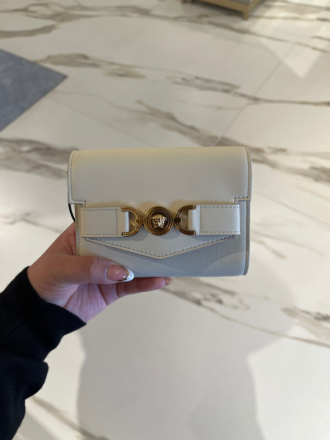 BRAND NEW VERSACE Medusa Compact Wallet White