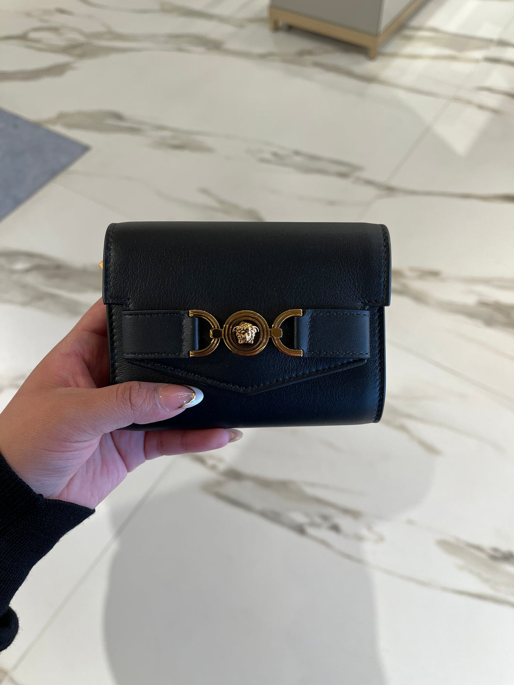 BRAND NEW VERSACE Medusa Compact Wallet Black