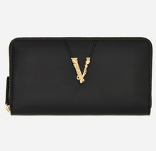 Load image into Gallery viewer, BRAND NEW VERSACE Virtus Calfskin Virtus Zip Wallet

