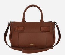 Load image into Gallery viewer, BRAND NEW VERSACE La Medusa Small Tote Brown Grainy Calf Leather-Suede
