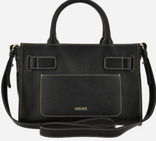 Load image into Gallery viewer, BRAND NEW VERSACE La Medusa Small Tote Black Grainy Calf Leather
