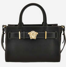 Load image into Gallery viewer, BRAND NEW VERSACE La Medusa Small Tote Black Grainy Calf Leather
