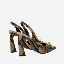 Load image into Gallery viewer, BRAND NEW VERSACE La Medusa Sling Back Heel In 🐍 Embossed Calf Leather
