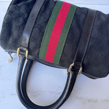 Load image into Gallery viewer, Gucci Black GG Canvas Boston Bag
