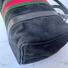 Load image into Gallery viewer, Gucci Black GG Canvas Boston Bag
