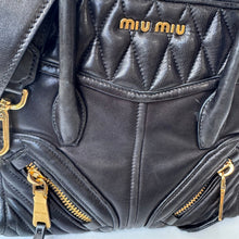 Load image into Gallery viewer, Miu Miu Black Nappa Leather Biker Tote
