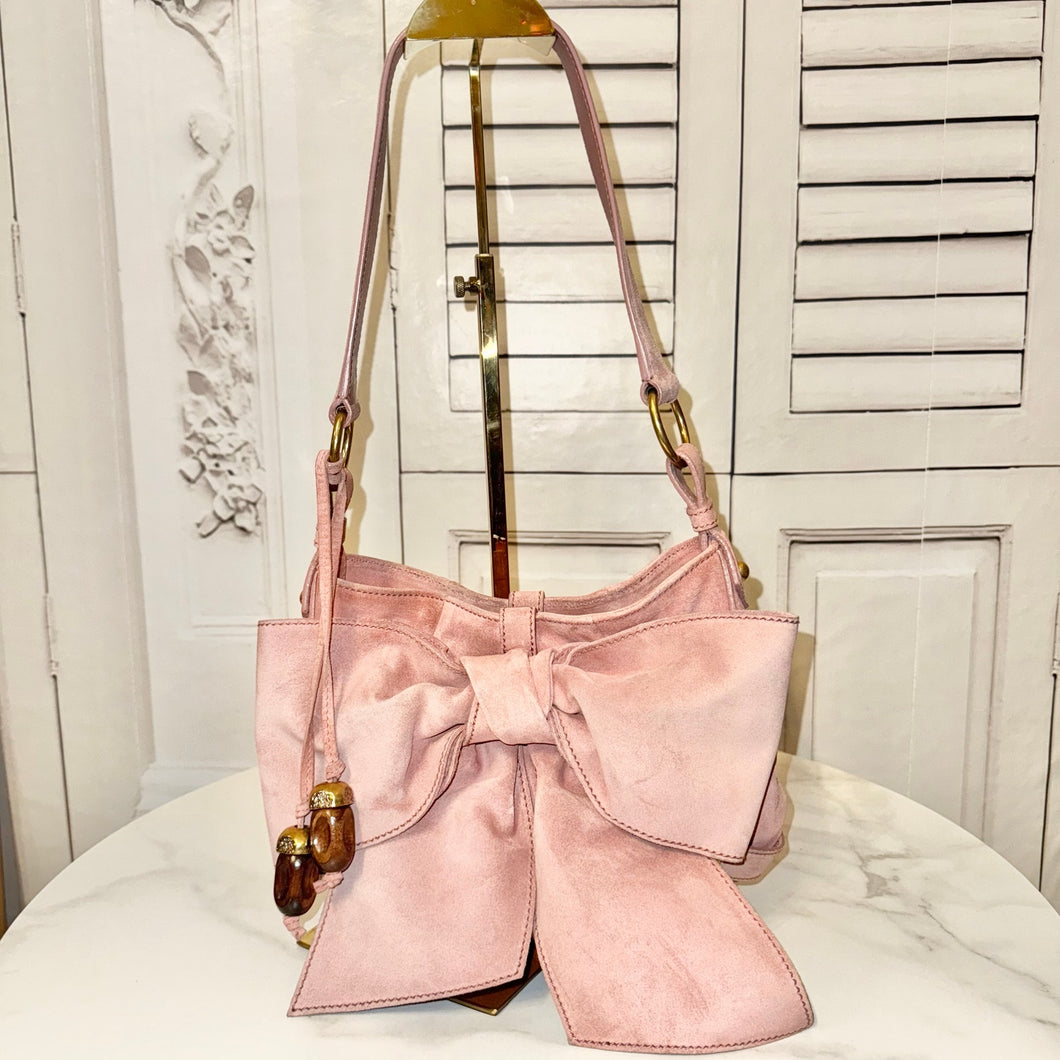 Saint Laurent Suede Bow Shoulder Bag