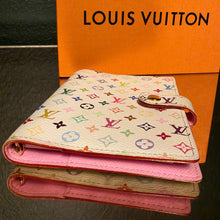 Load image into Gallery viewer, Louis Vuitton Takashi Murakami Monogram Multicolor Blanc Small Ring Agenda
