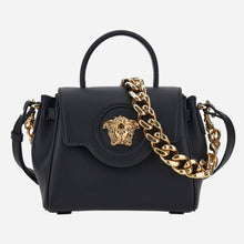 Load image into Gallery viewer, BRAND NEW VERSACE Medusa Top Handle Chain Bag Black Gold Small
