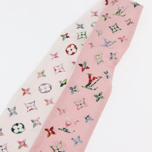 Load image into Gallery viewer, Louis Vuitton Silk Garden Monogram BB Bandeau Twilly Scarf Pink
