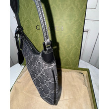 Load image into Gallery viewer, BRAND NEW Gucci Jacquard Black Denim GG Monogram Horsebit Slim Shoulder Bag
