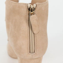 Load image into Gallery viewer, Chanel Suede Camelia Open Toe Booties Size 38
