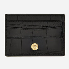 Load image into Gallery viewer, BRAND NEW VERSACE Medusa Croc Embossed Card Case Black
