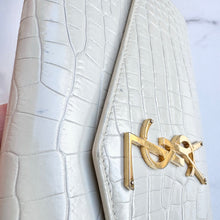 Load image into Gallery viewer, Saint Laurent Calfskin Crocodile Embossed Uptown Clutch
