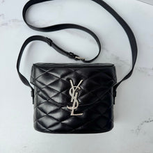 Load image into Gallery viewer, Saint Laurent Lambskin Quilted Monogram June Box Bag Black
