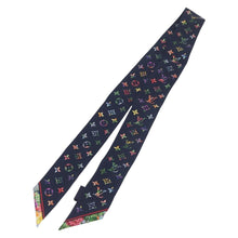 Load image into Gallery viewer, Louis Vuitton Silk Garden Monogram BB Bandeau Twilly Scarf Navy
