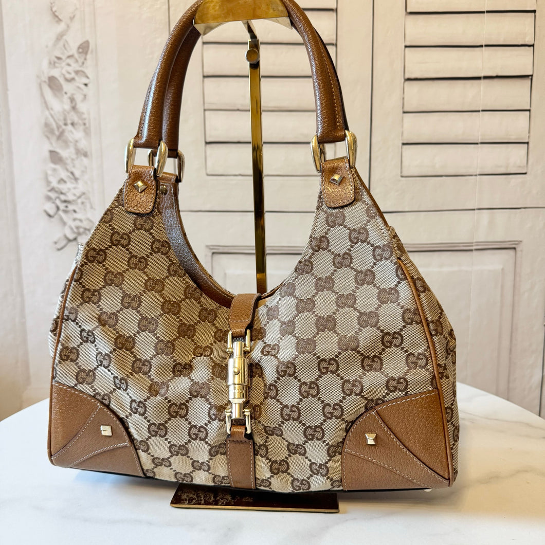 Gucci Monogram Jackie Hobo Bag