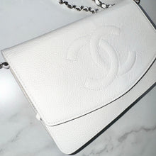 Load image into Gallery viewer, CHANEL Caviar Timeless CC Wallet on Chain WOC White
