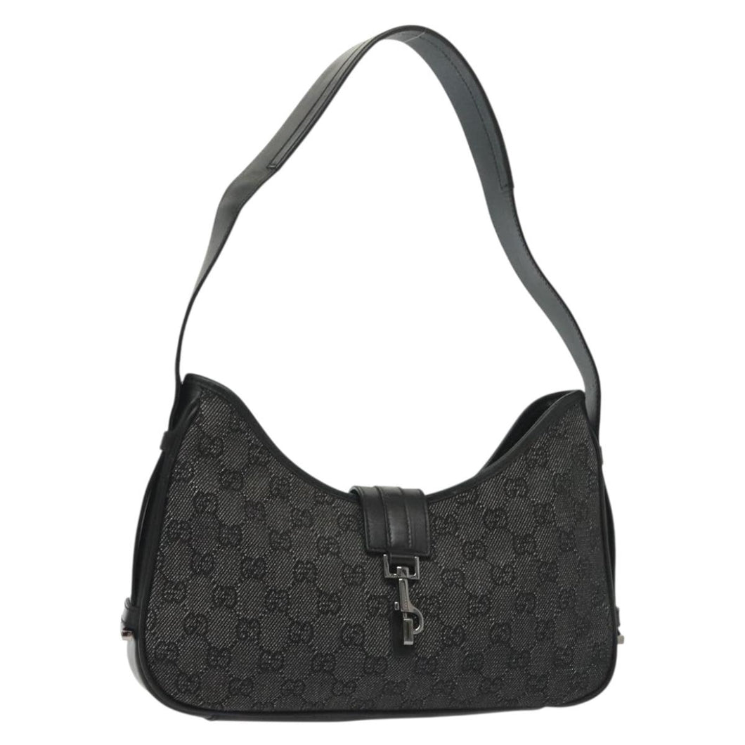 Gucci Jacquard Black GG Monogram Shoulder Bag