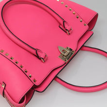 Load image into Gallery viewer, Valentino Garavani Vitello Rockstud Double Handle Tote Pink
