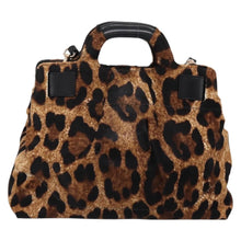 Load image into Gallery viewer, Salvatore Ferragamo Calf Hair Leopard Print Top Handle Bag
