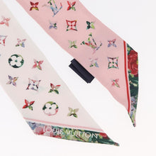 Load image into Gallery viewer, Louis Vuitton Silk Garden Monogram BB Bandeau Twilly Scarf Pink
