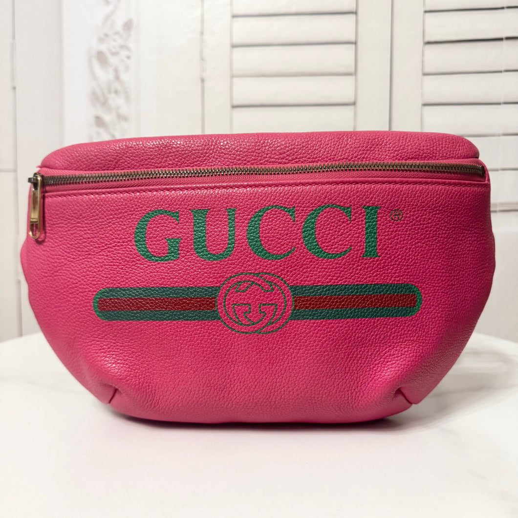 🎁Black Friday Special🎁Gucci Pink Calfskin Logo Bumbag