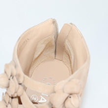 Load image into Gallery viewer, Chanel Suede Camelia Open Toe Booties Size 38
